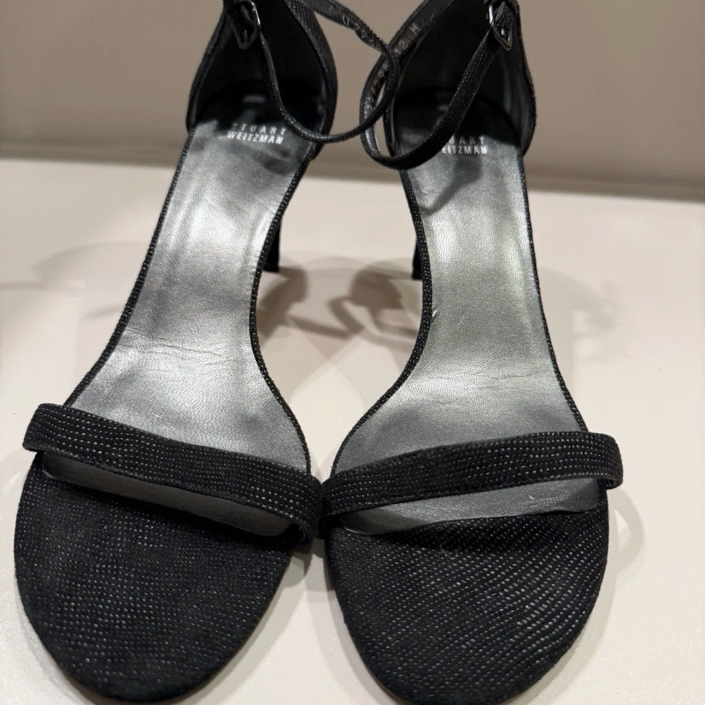 Stuart Weitzman black sparkle stilettos, size 12 - Picture 6 of 8